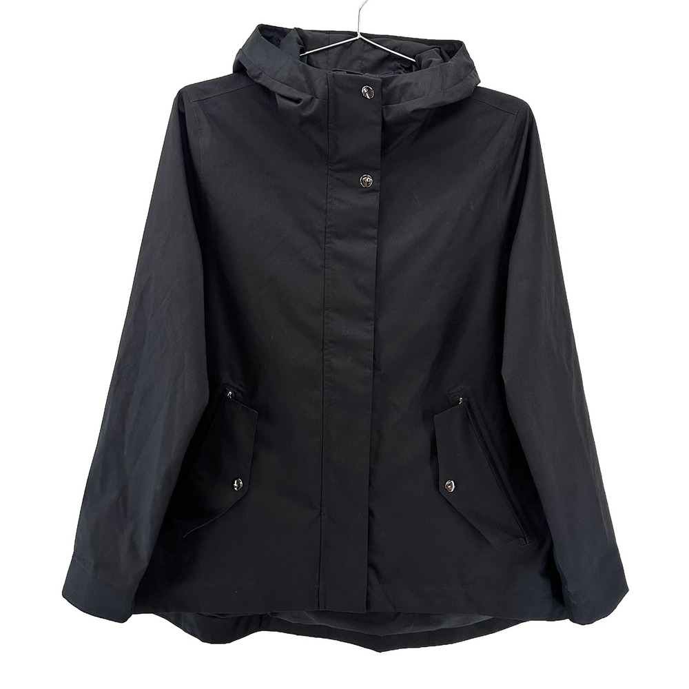 ATHLETA Sutro Hooded Full Zip Rain Jacket • Small • black • waterproof minimal